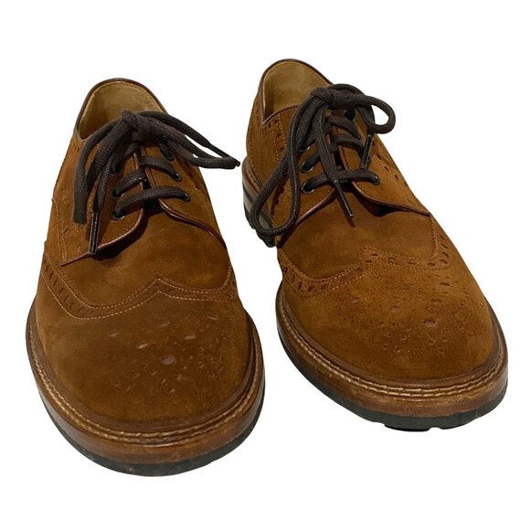 Magnanni Berto Suede Brogue Derby Mens Shoe Size 9 Cognac Academia Professor - Picture 1 of 15